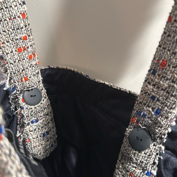 NWT Zara Tweed Mini Skirt with Suspenders - Picture 10 of 12